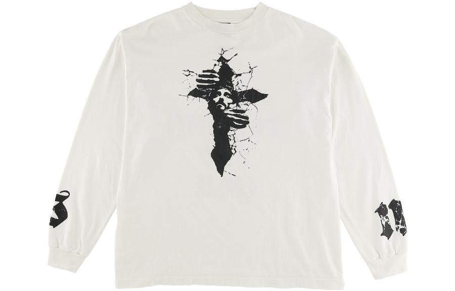SAINT Mxxxxxx White Crewneck Sweatshirt with Front Graphic Print - SM-S22-0000-028