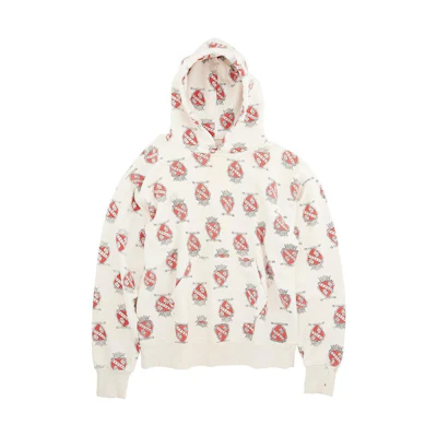 SAINT Mxxxxxx White Hoodie with Strawberry Graphic Unisex Design SM-S21-0000-028