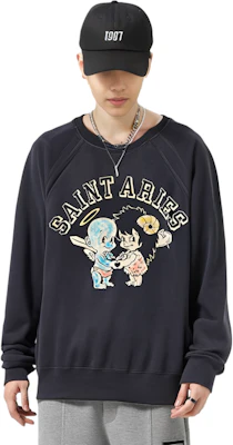 SAINT Mxxxxxx x Aries FW23 Graphic Print Unisex Crewneck Sweatshirt Black SM-A23-0000-C01 Purchase SAINT Mxxxxxx x Aries FW23 Graphic Print Unisex Crewneck Sweatshirt Black SM-A23-0000-C01