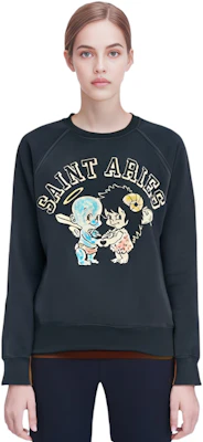 SAINT Mxxxxxx x Aries FW23 Graphic Print Unisex Crewneck Sweatshirt Black SM-A23-0000-C01 Sizing SAINT Mxxxxxx x Aries FW23 Graphic Print Unisex Crewneck Sweatshirt Black SM-A23-0000-C01