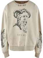 SAINT Mxxxxxx x Aries FW23 Letter Print Crewneck Sweatshirt Unisex White SM-A23-0000-C02 SAINT Mxxxxxx x Aries FW23 Letter Print Crewneck Sweatshirt Unisex White SM-A23-0000-C02