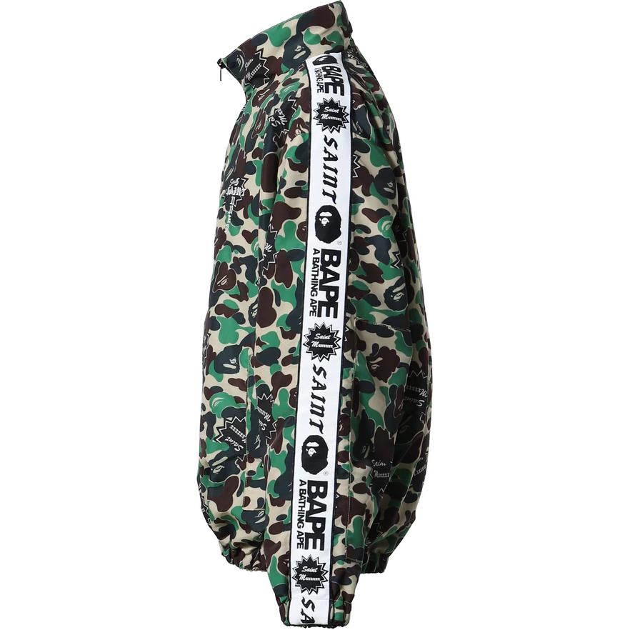 Shop SAINT Mxxxxxx x BAPE Camo Print Zip-Up Jacket Men’s Green Limited Edition SM-YS8-0000-C29