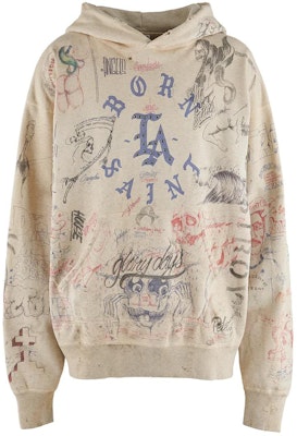 SAINT Mxxxxxx x Born x Raised SS24 塗鴉水洗連帽衫 男女款 卡其色。 SM-YS3-0000-c11 Buy SAINT Mxxxxxx x Born x Raised SS24 塗鴉水洗連帽衫 男女款 卡其色。 SM-YS3-0000-c11