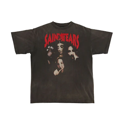 SAINT Mxxxxxx Denim Tears Brown Graphic Letter Print Short Sleeve Tee Mens. SM-S22-0000-064