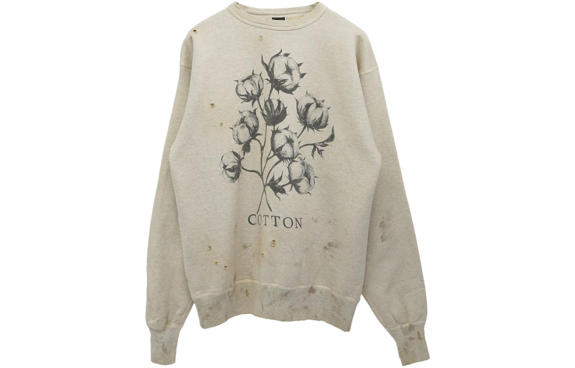 SAINT Mxxxxxx Denim Tears Cotton Grey Crewneck Sweatshirt Unisex. SM22S-067-01