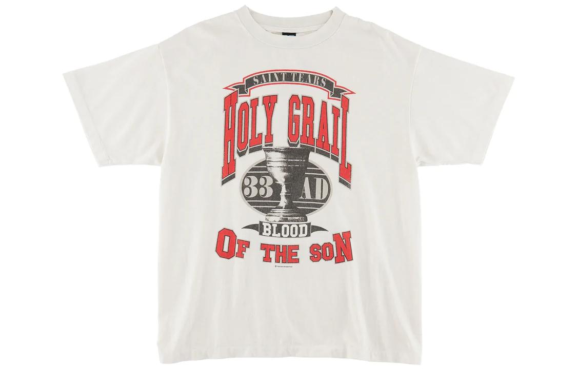 SAINT Mxxxxxx x Denim Tears FW22 Printed Crewneck Short Sleeve Tee White Mens. SM-A22-0000-048