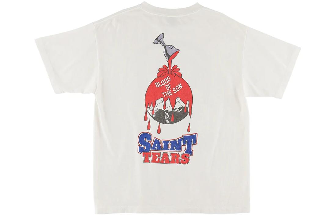 Lookbook SAINT Mxxxxxx x Denim Tears FW22 白色印花短袖T恤 男款 SM-A22-0000-048