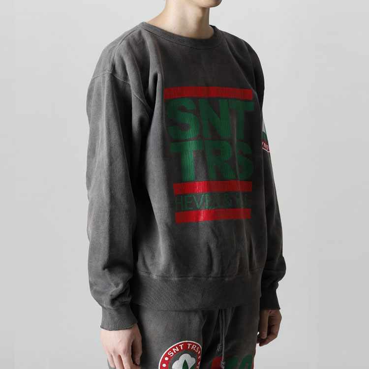 SAINT Mxxxxxx Denim Tears Letter Print Crewneck Sweatshirt Grey Black Men SM-A21-0000-050 圖 12