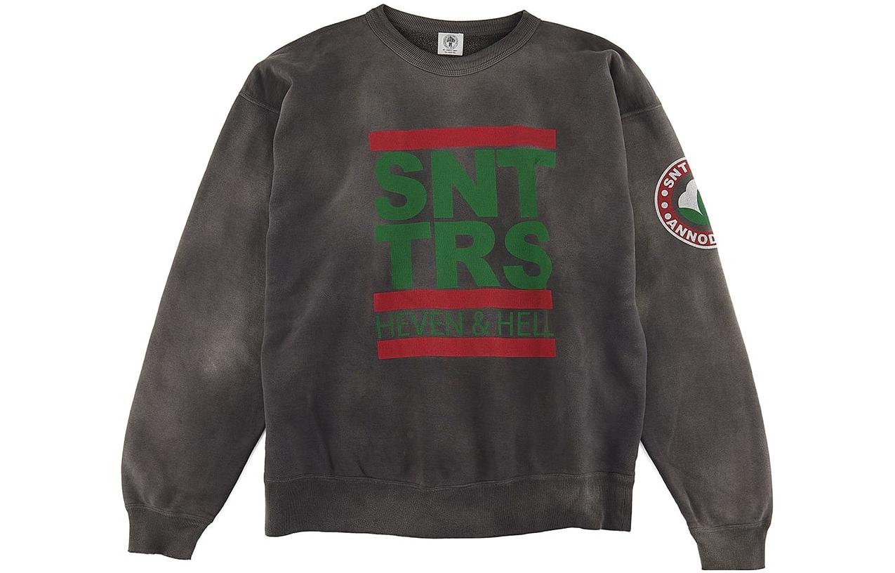 SAINT Mxxxxxx Denim Tears Letter Print Crewneck Sweatshirt Grey Black Men SM-A21-0000-050 圖 2