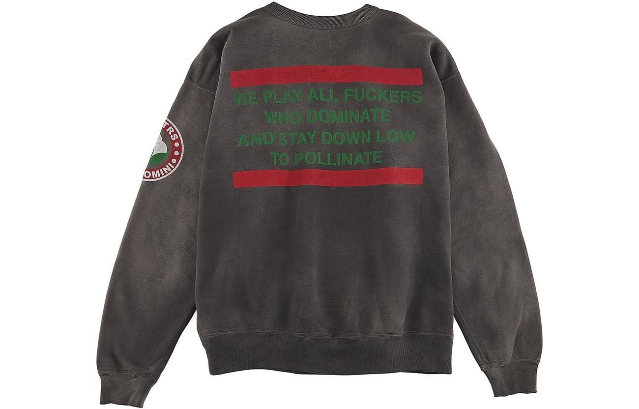 SAINT Mxxxxxx Denim Tears Letter Print Crewneck Sweatshirt Grey Black Men SM-A21-0000-050 圖 3