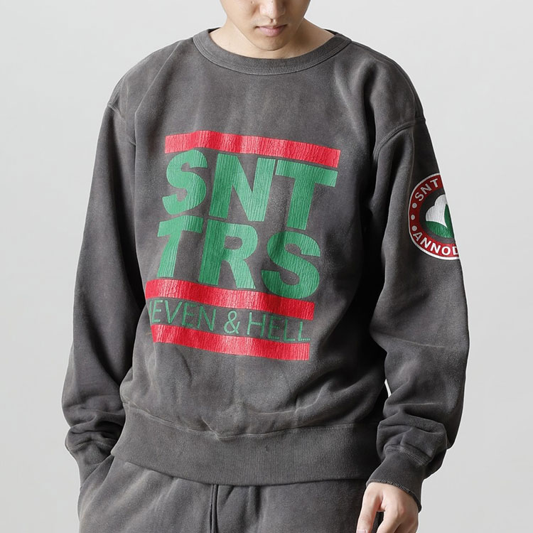 SAINT Mxxxxxx Denim Tears Letter Print Crewneck Sweatshirt Grey Black Men SM-A21-0000-050 圖 4