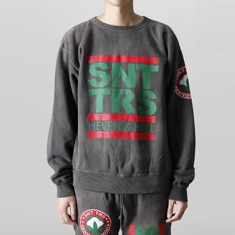 SAINT Mxxxxxx Denim Tears Letter Print Crewneck Sweatshirt Grey Black Men SM-A21-0000-050 圖 5