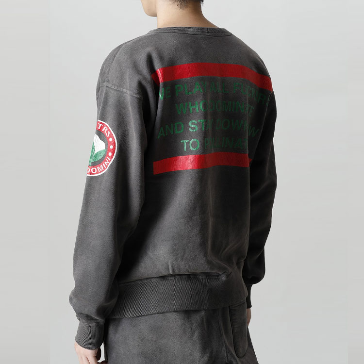 SAINT Mxxxxxx Denim Tears Letter Print Crewneck Sweatshirt Grey Black Men SM-A21-0000-050 圖 8