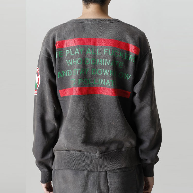 SAINT Mxxxxxx Denim Tears Letter Print Crewneck Sweatshirt Grey Black Men SM-A21-0000-050 圖 9