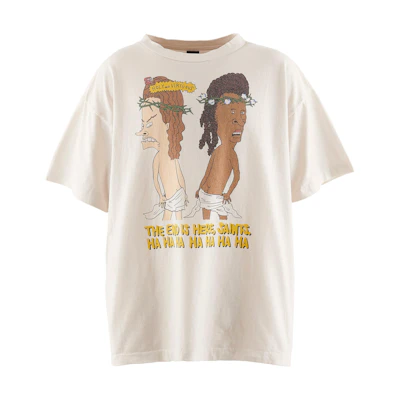SAINT Mxxxxxx Denim Tears SS23 Crown Graphic Distressed T-Shirt White Unisex SM-A23-0000-C22