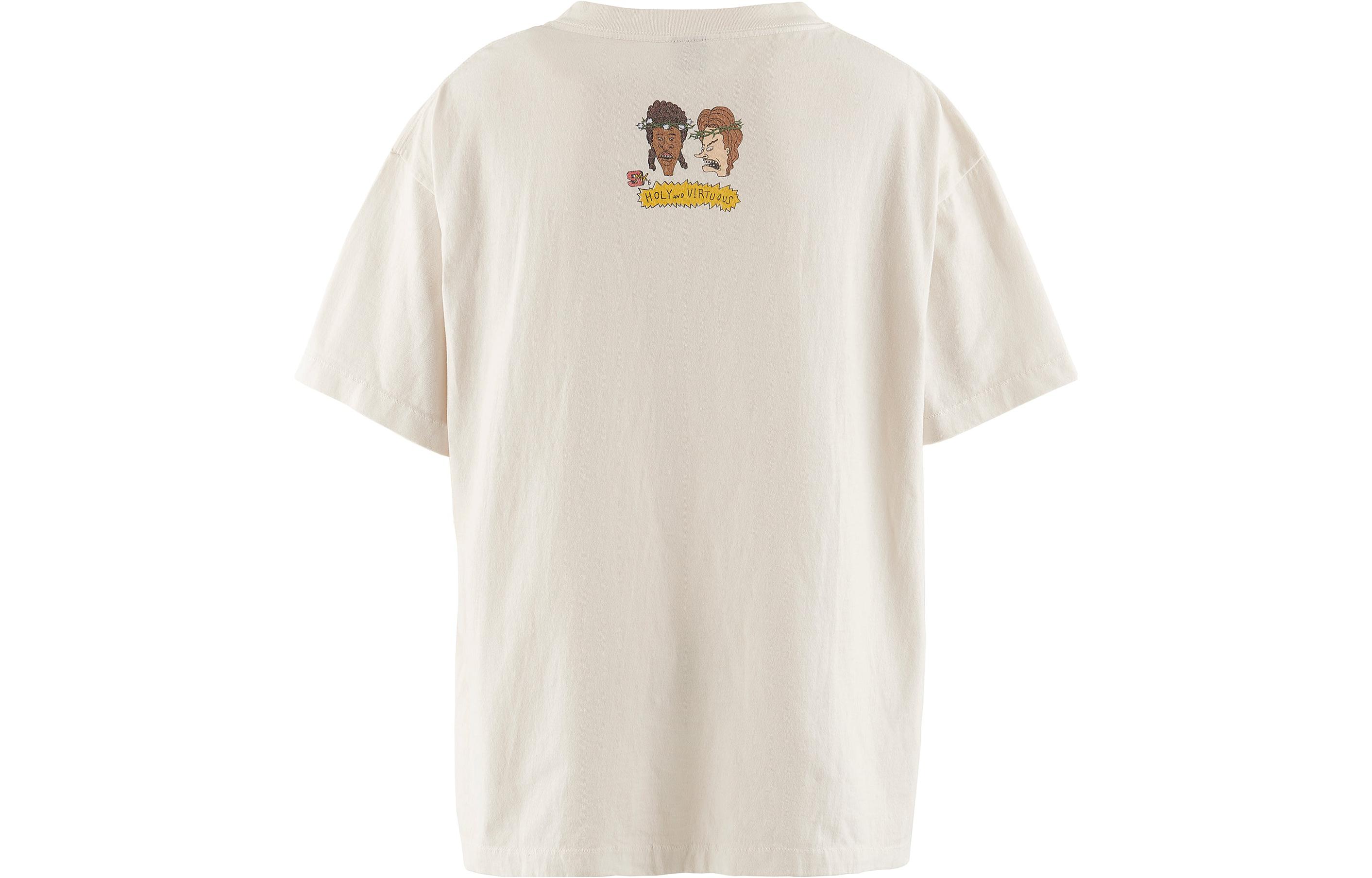 Lookbook SAINT Mxxxxxx x Denim Tears SS23 皇冠圖案做舊白色短袖T恤 男女款 SM-A23-0000-C22