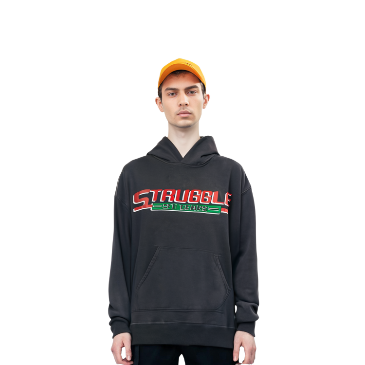 Cheap SAINT Mxxxxxx x Denim Tears SS24 黑色圖案連帽衫 男款 SM-YS8-0000-C03