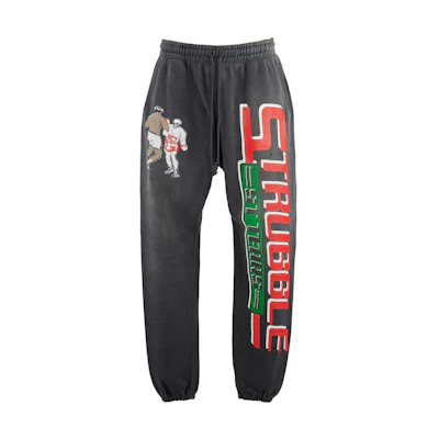 SAINT Mxxxxxx Denim Tears SS24 Letter Print Jogger Sweatpants Black . SM-YS8-0000-C04