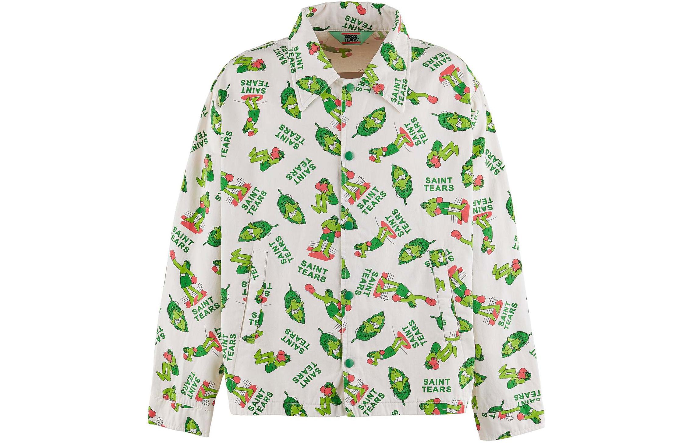 Order SAINT Mxxxxxx x Denim Tears SS24 White All-Over Print Button-Up Jacket Men’s SM-YS8-0000-C05