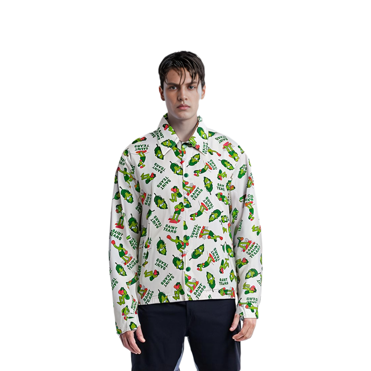 Lookbook SAINT Mxxxxxx x Denim Tears SS24 White All-Over Print Button-Up Jacket Men’s SM-YS8-0000-C05