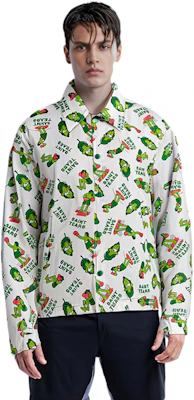 SAINT Mxxxxxx x Denim Tears SS24 White All-Over Print Button-Up Jacket Men’s SM-YS8-0000-C05 Lookbook SAINT Mxxxxxx x Denim Tears SS24 White All-Over Print Button-Up Jacket Men’s SM-YS8-0000-C05