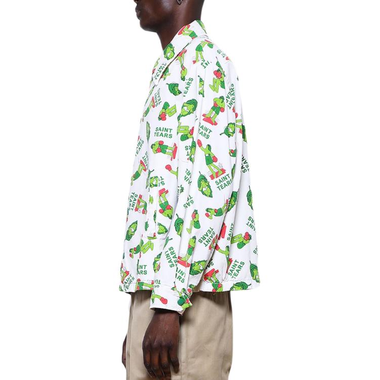 Details for SAINT Mxxxxxx x Denim Tears SS24 White All-Over Print Button-Up Jacket Men’s SM-YS8-0000-C05