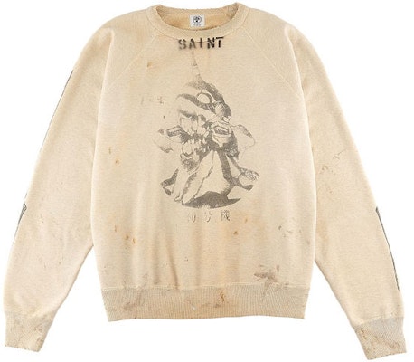 SAINT Mxxxxxx x エヴァンゲリオン FW21 ヴィンテージ ブラウン スウェットシャツ ユニセックス SM-A21-0000-055 Order SAINT Mxxxxxx x エヴァンゲリオン FW21 ヴィンテージ ブラウン スウェットシャツ ユニセックス SM-A21-0000-055
