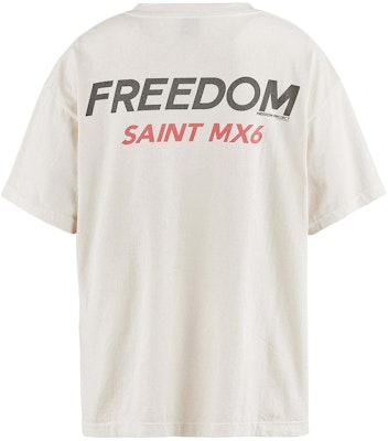 SAINT Mxxxxxx x FREEDOM 卡通圖案白色中性圓領T恤 SM-YS8-0000-C21 Lookbook SAINT Mxxxxxx x FREEDOM 卡通圖案白色中性圓領T恤 SM-YS8-0000-C21
