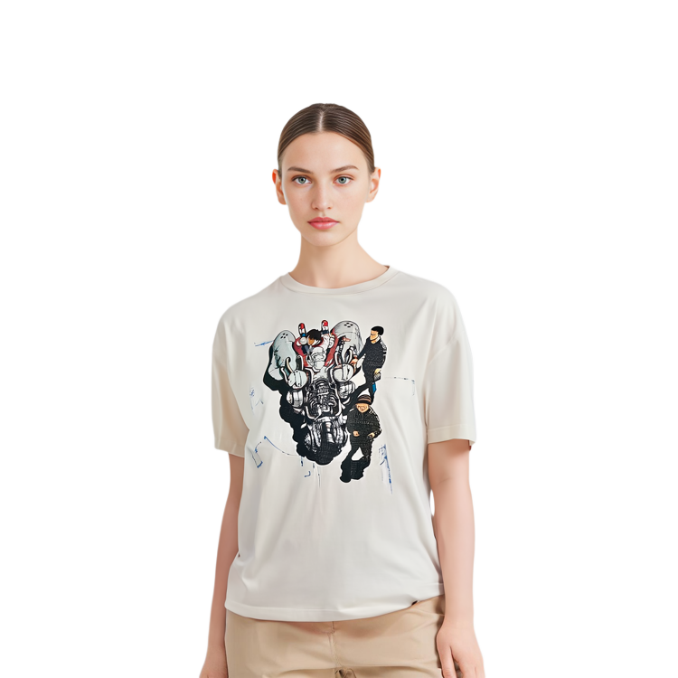 Details for SAINT Mxxxxxx x FREEDOM 卡通圖案白色中性圓領T恤 SM-YS8-0000-C21
