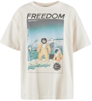 SAINT Mxxxxxx x FREEDOM SS24 Astronaut Graphic Unisex Beige Crewneck T-Shirt. SM-YS8-0000-C22 SAINT Mxxxxxx x FREEDOM SS24 Astronaut Graphic Unisex Beige Crewneck T-Shirt. SM-YS8-0000-C22