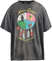 SAINT Mxxxxxx x LASTMAN SS24 Feather Cartoon Print Unisex Black T-Shirt. SM-YS8-0000-C43 SAINT Mxxxxxx x LASTMAN SS24 Feather Cartoon Print Unisex Black T-Shirt. SM-YS8-0000-C43