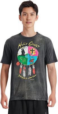 SAINT Mxxxxxx x LASTMAN SS24 羽毛卡通印花黑色男女短袖T恤 SM-YS8-0000-C43 Shop SAINT Mxxxxxx x LASTMAN SS24 羽毛卡通印花黑色男女短袖T恤 SM-YS8-0000-C43