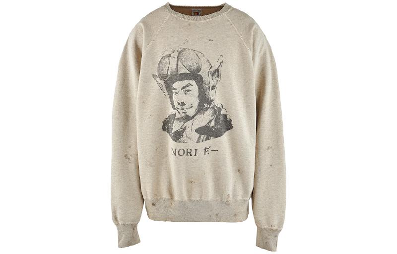 SAINT Mxxxxxx Noritake Kinashi SS23 Vintage Portrait Sweatshirt Beige Unisex SM-A23-0000-C08