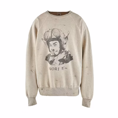 SAINT Mxxxxxx Noritake Kinashi SS23 Vintage Portrait Sweatshirt Beige Unisex SM-A23-0000-C08