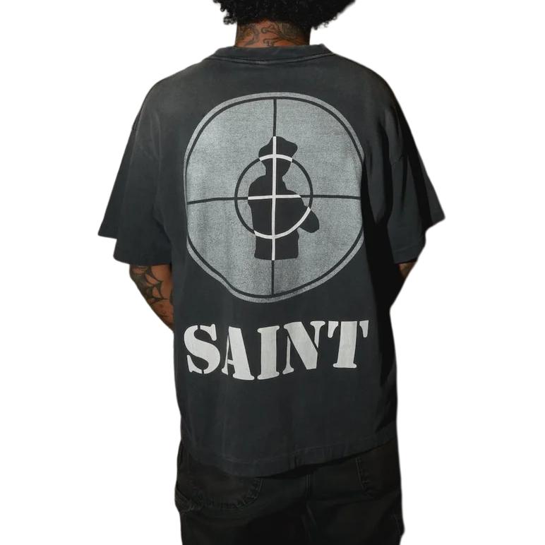 SAINT Mxxxxxx Public Enemy FW24 Vintage Logo Graphic Tee Unisex Black. SM-HR8-0000-C01-BLK 圖 6