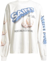 SAINT Mxxxxxx x SHERMER ACADEMY FW24 White Graphic Long Sleeve T-Shirt SM-YS1-0000-C39 SAINT Mxxxxxx x SHERMER ACADEMY FW24 White Graphic Long Sleeve T-Shirt SM-YS1-0000-C39