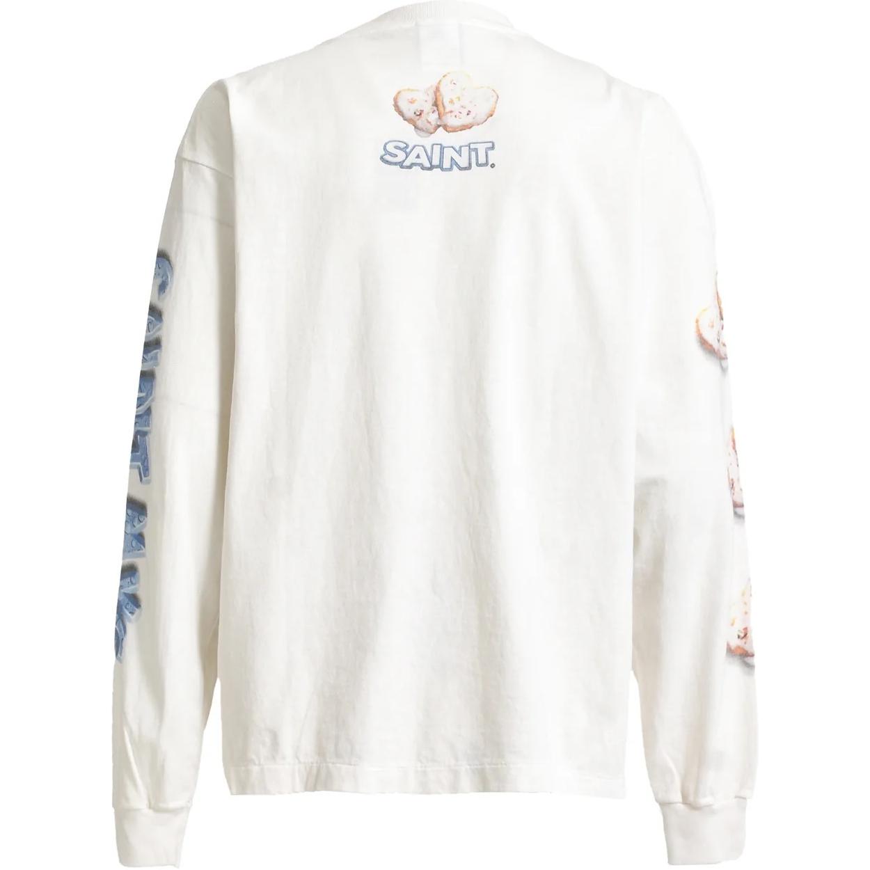 Lookbook SAINT Mxxxxxx x SHERMER ACADEMY FW24 白色印花長袖T恤 SM-YS1-0000-C39