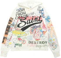 SAINT Mxxxxxx x Takashi Murakami Graff Pullover Hoodie White Unisex Full Print SM-A21-0000-068 SAINT Mxxxxxx x Takashi Murakami Graff Pullover Hoodie White Unisex Full Print SM-A21-0000-068