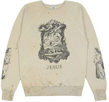 SAINT Mxxxxxx x Takashi Murakami Jesus Crewneck Sweatshirt Khaki Unisex SM-FW21-003 SAINT Mxxxxxx x Takashi Murakami Jesus Crewneck Sweatshirt Khaki Unisex SM-FW21-003