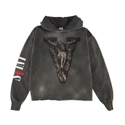 SAINT Mxxxxxx VLONE Black Hoodie with Character Letter Print Unisex Design. SM-S22-0000-070