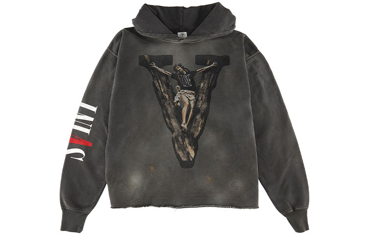 Order SAINT Mxxxxxx x VLONE 黑色连帽衫 字母印花 男女同款设计 SM-S22-0000-070