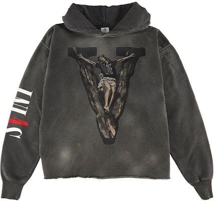 SAINT Mxxxxxx x VLONE 黑色连帽衫 字母印花 男女同款设计 SM-S22-0000-070 Order SAINT Mxxxxxx x VLONE 黑色连帽衫 字母印花 男女同款设计 SM-S22-0000-070