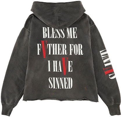 SAINT Mxxxxxx x VLONE 黑色连帽衫 字母印花 男女同款设计 SM-S22-0000-070 Lookbook SAINT Mxxxxxx x VLONE 黑色连帽衫 字母印花 男女同款设计 SM-S22-0000-070