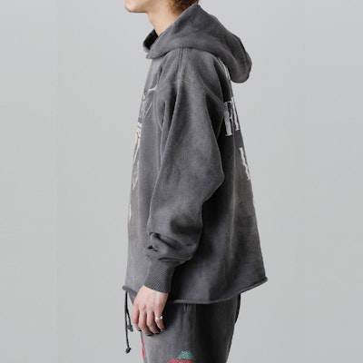 SAINT Mxxxxxx x VLONE 黑色连帽衫 字母印花 男女同款设计 SM-S22-0000-070 Details for SAINT Mxxxxxx x VLONE 黑色连帽衫 字母印花 男女同款设计 SM-S22-0000-070