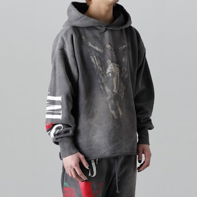 SAINT Mxxxxxx x VLONE 黑色连帽衫 字母印花 男女同款设计 SM-S22-0000-070 Sizing SAINT Mxxxxxx x VLONE 黑色连帽衫 字母印花 男女同款设计 SM-S22-0000-070