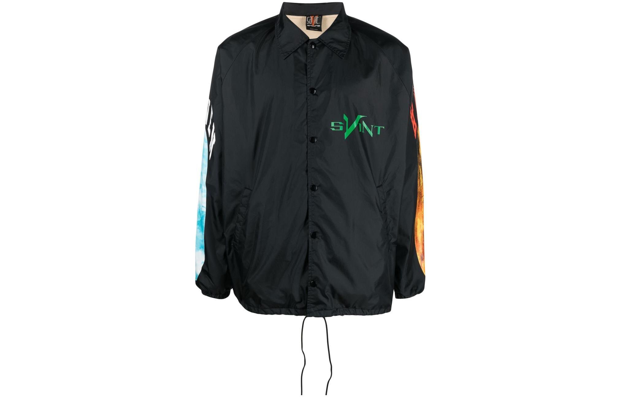 Order SAINT Mxxxxxx X VLONE 聯名款黑色教練外套 時尚外套 SM-A22-0000-082