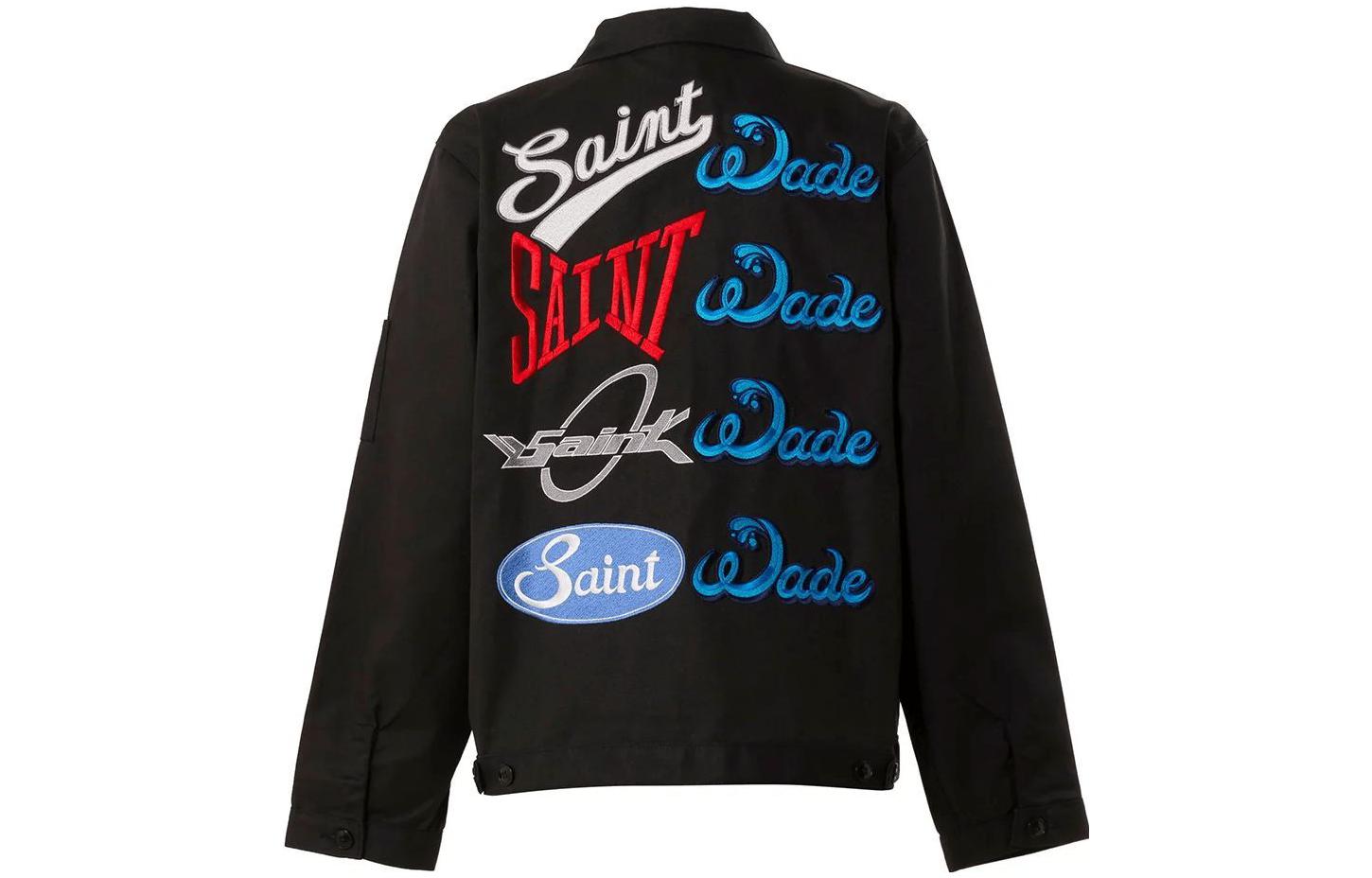 SAINT Mxxxxxx WADE FW23 Embroidered Logo Zip-Up Jacket Black Unisex SM-S23-0000-132