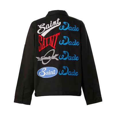 SAINT Mxxxxxx WADE FW23 Embroidered Logo Zip-Up Jacket Black Unisex SM-S23-0000-132
