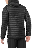Shop SALOMON Black Hooded Down Jacket Lightweight Full-Zip Outerwear LC2104200
