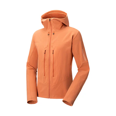 Salomon Hoodie Full-Zip Solid Red Jacket Lobster Red. C22163